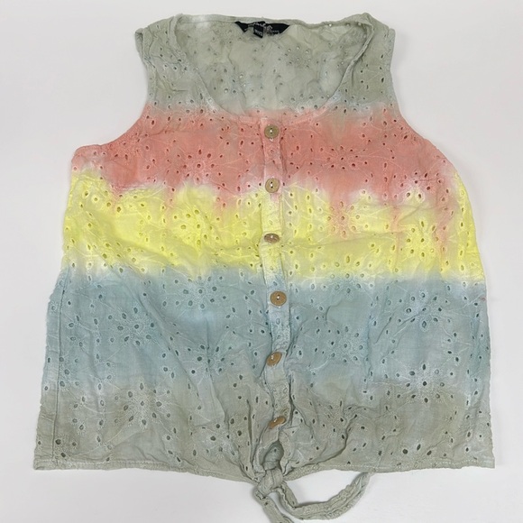 Charlie B tie dyed eyelet tank top tie XS - Picture 2 of 4